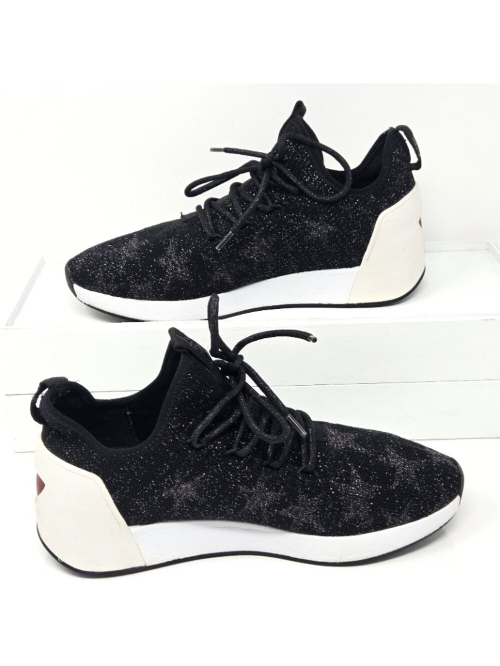 Ash Jaguar Star Knit Platform Sneakers Black Metallic Womens EU 37 US 7 Goth - Picture 2 of 8